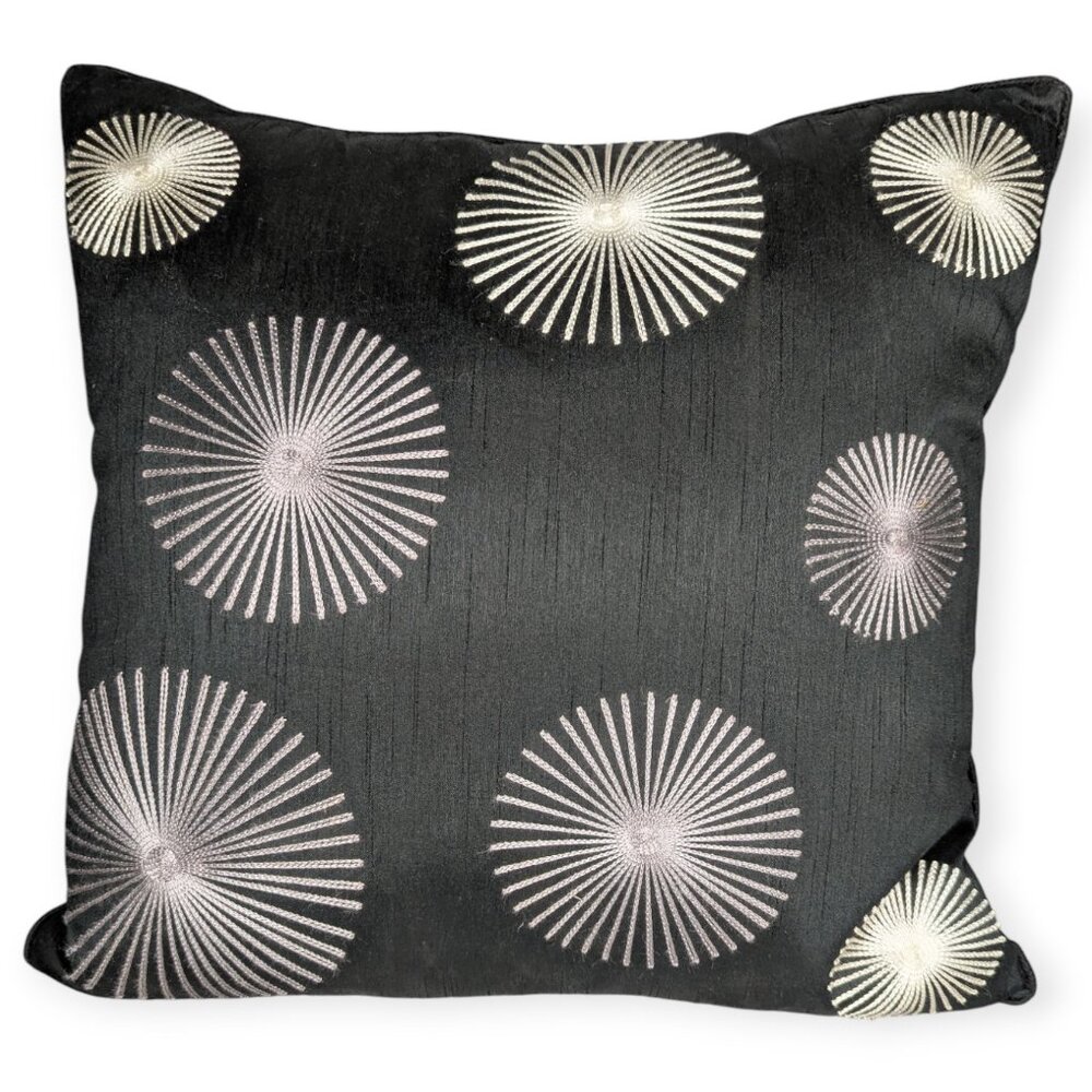 Chic Starburst Accent Pillow in Black and Cream